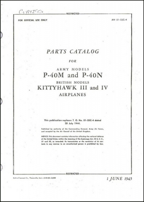 Parts Catalog for P-40M and P-40N - British models Kittyhawk III and IV