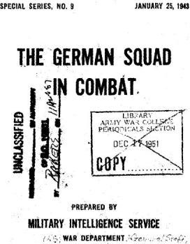 The German Squad in Combat. Special Series No. 09