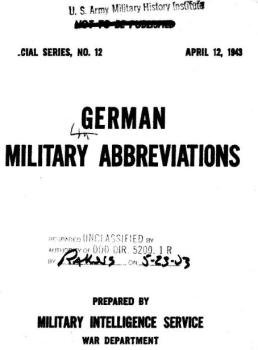 German Military Abbreviation