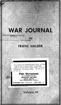 War Journal of Franz Halder. Volume VI