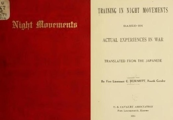 Training in night movements, based on actual experience in war