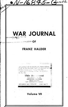 War Journal of Franz Halder. Volume VII