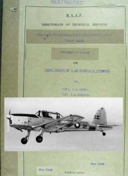Aircraft Research & Development unit. Point Cook. De Havilland Chipmunk 