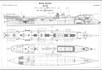 Чертежи кораблей французского флота - MILAN 1884