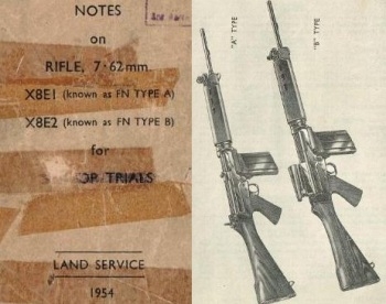 Notes on Rifle 7.62 mm X8E1, X8E2 for Troop Trials