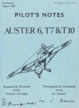 Pilot's Notes Auster 6, T7 and T10
