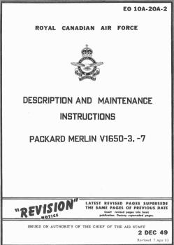 Description and Maintenance Instruction Packard Merlin V1650-3, -7