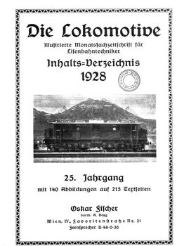 Die Lokomotive 25.Jaghrgang (1928)