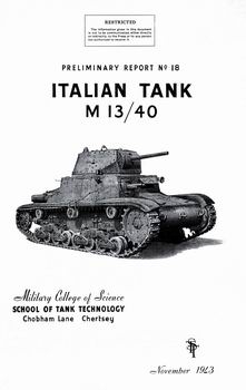 Italian Tank M.13/40 (Preliminary Report 18)