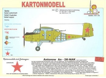 Antonov An-2K NAK [Kartonmodell Verlag]