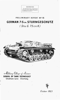 German 7.5cm Sturmgeschutz (Preliminary Report 16)