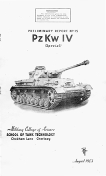 PzKw IV (Special) (Preliminary Report 15)