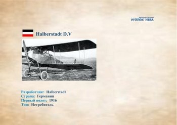 Немецкий истребитель Halberstadt D.V (1916)
